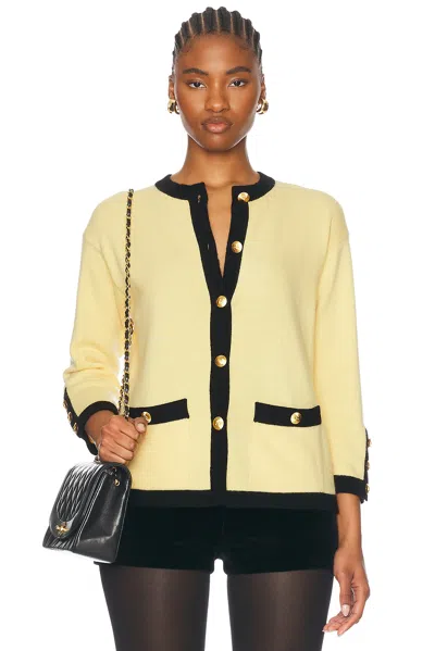 Pre-owned Chanel Cashmere Cardigan In Yellow