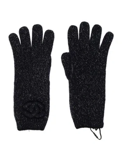 Pre-owned Chanel Cashmere Cc Gloves In Blue