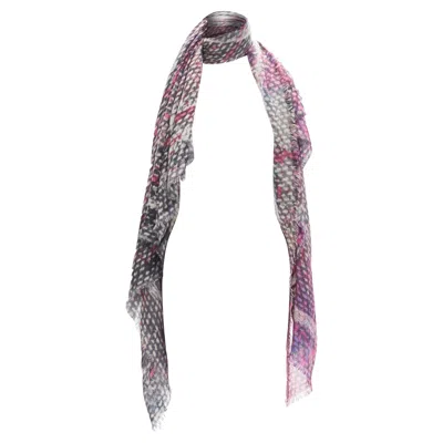 Pre-owned Chanel Cashmere Cc Tweed Texture Print Scarf In Purple