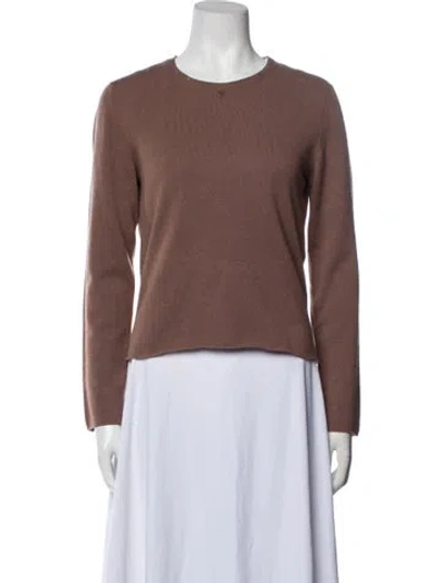 Pre-owned Chanel Cashmere Crew Neck Sweater In Brown