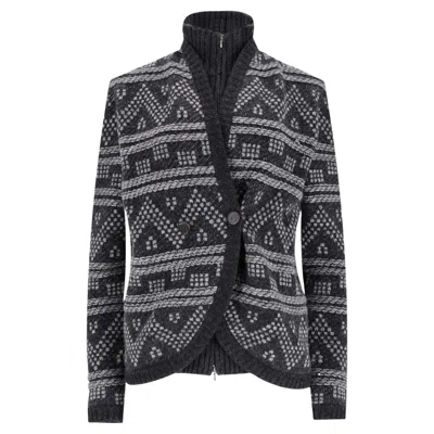 Pre-owned Chanel Cashmere Funnel Neck Cardigan/jacket In Black