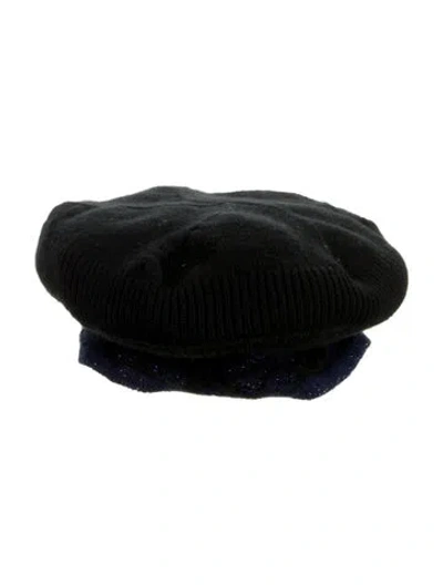 Pre-owned Chanel Cashmere Knit Beanie In Black