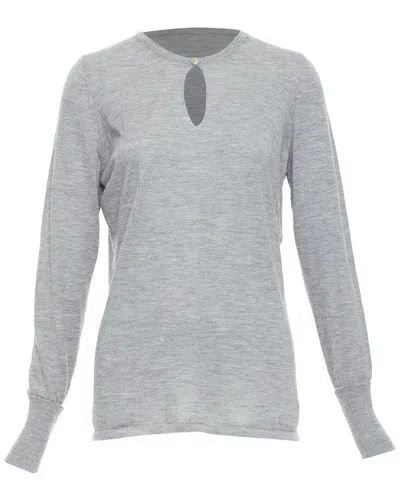 Pre-owned Chanel Cashmere Logo Keyhole Sweater, Size Fr 44 (authentic Pre-loved)