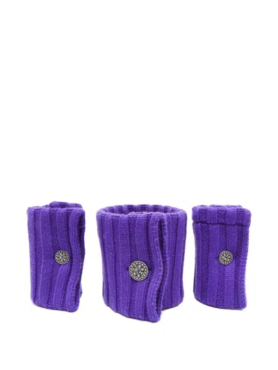 Pre-owned Chanel Cashmere Ribbed Cuffs Set