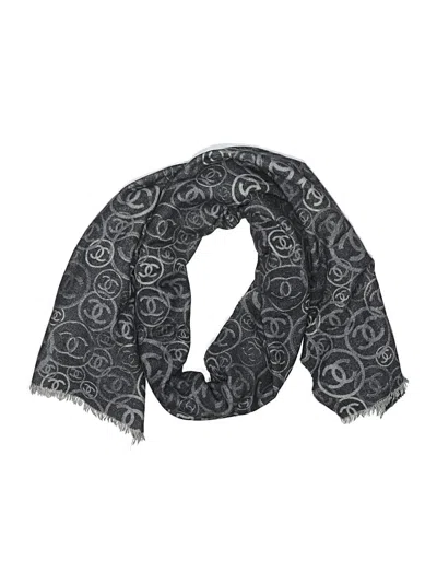 Pre-owned Chanel Cashmere Scarf In Gray
