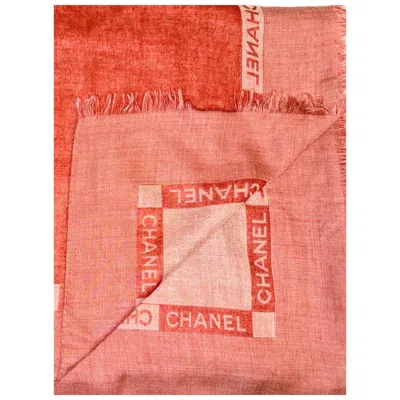 Pre-owned Chanel Cashmere Scarf In Orange
