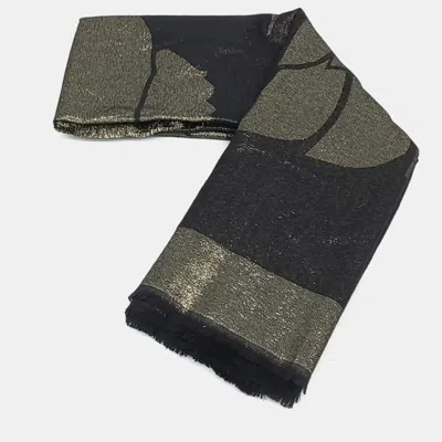 Pre-owned Chanel Cashmere Shawl And Scarf In Black