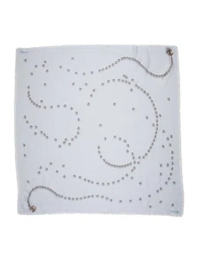 Pre-owned Chanel Cashmere Vintage Scarf In Blue