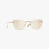 Chanel Cat Eye Blue Light Glasses In Light Gold 
