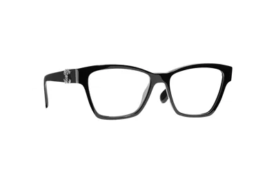 Pre-owned Chanel Cat Eye Eyeglasses 52mm Black (3420qb C501)