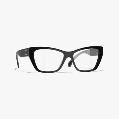 Chanel Cat Eye Eyeglasses In Black 