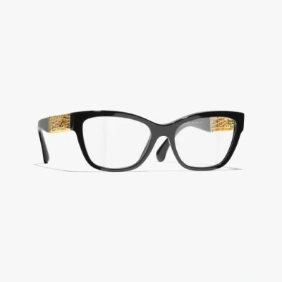Chanel Cat Eye Eyeglasses In Black
