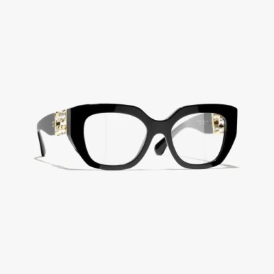 Chanel Cat Eye Eyeglasses In Black