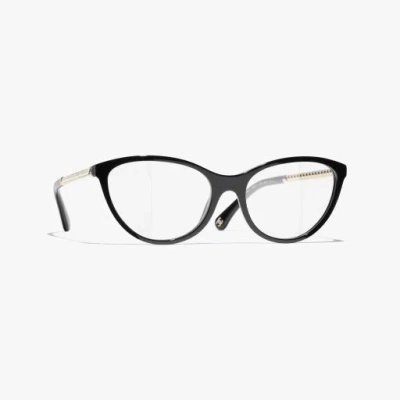 Chanel Cat Eye Eyeglasses In Black
