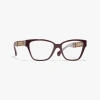 Chanel Cat Eye Eyeglasses In Burgundy 
