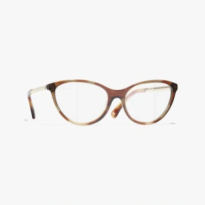Chanel Cat Eye Eyeglasses In Caramel Havana