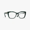 Chanel Cat Eye Eyeglasses In Dark Green 