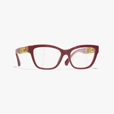 Chanel Cat Eye Eyeglasses In Red