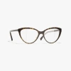 Chanel Cat Eye Eyeglasses In Dark Tortoise 