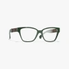 Chanel Cat Eye Eyeglasses In Green 