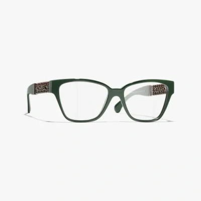 Chanel Cat Eye Eyeglasses In Green