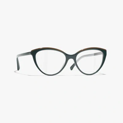 Chanel Cat Eye Eyeglasses In Green