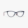 Chanel Cat Eye Eyeglasses In Navy Blue & Burgundy 