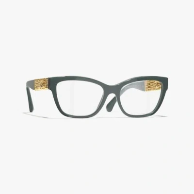 Chanel Cat Eye Eyeglasses In Green