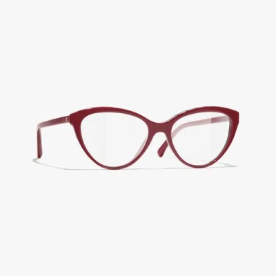 Chanel Cat Eye Eyeglasses In Red