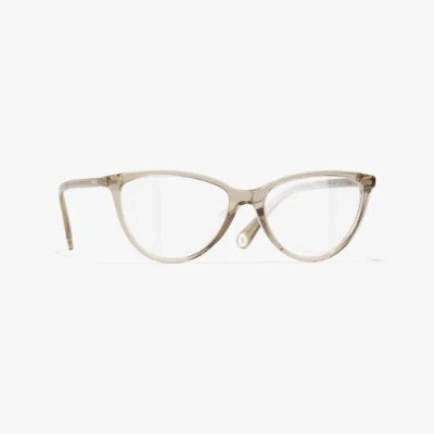 Chanel Cat Eye Eyeglasses In Taupe 