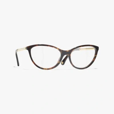 Chanel Cat Eye Eyeglasses In Tortoise Tweed