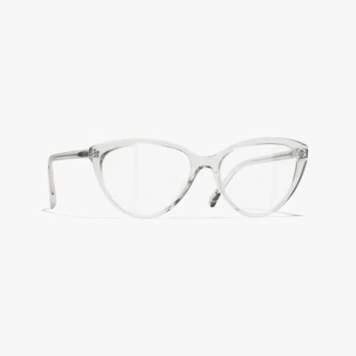 Chanel Cat Eye Eyeglasses In Transparent Gray
