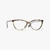 Chanel Cat Eye Eyeglasses In Yellow Tortoise & Brown 