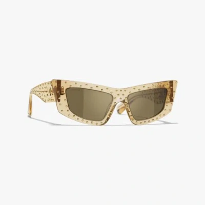 Chanel Cat Eye Sunglasses In Amber