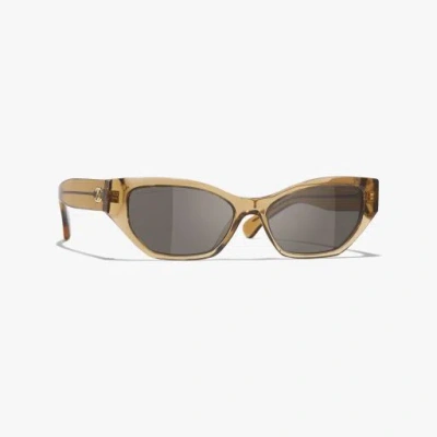 Chanel Cat Eye Sunglasses In Amber
