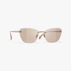 Chanel Cat Eye Sunglasses In Beige, Pink & Gold 