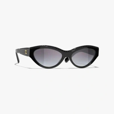 Chanel Cat Eye Sunglasses In Black