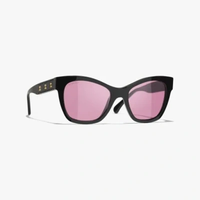 Chanel Cat Eye Sunglasses In Black