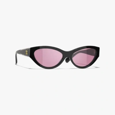 Chanel Cat Eye Sunglasses In Black