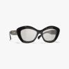 Chanel Cat Eye Sunglasses In Black 
