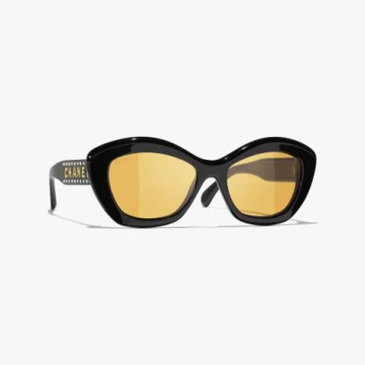 Chanel Cat Eye Sunglasses In Gold