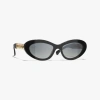 Chanel Cat Eye Sunglasses In Black 