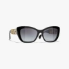 Chanel Cat Eye Sunglasses In Black 