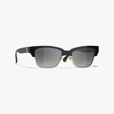 Chanel Cat Eye Sunglasses In Black