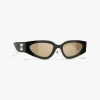 Chanel Cat Eye Sunglasses In Black & White 