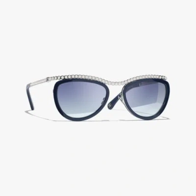 Chanel Cat Eye Sunglasses In Blue