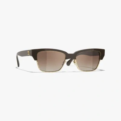 Chanel Cat Eye Sunglasses In Brown