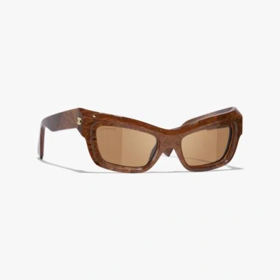 Chanel Cat Eye Sunglasses In Brown
