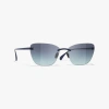 Chanel Cat Eye Sunglasses In Dark Blue 