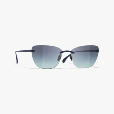 Chanel Cat Eye Sunglasses In Blue